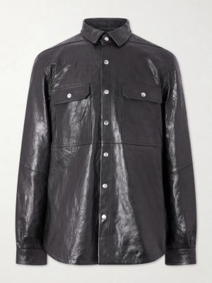 Textured Leather Overshirt Textured Leather Overshirt