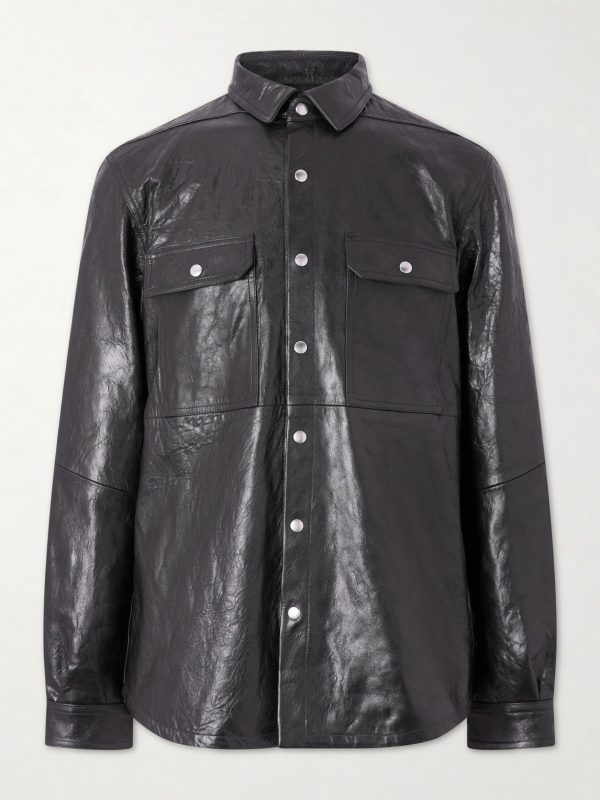 Textured Leather Overshirt Textured Leather Overshirt
