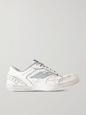 Hamptons Logo-Appliquéd Distressed Leather Sneakers Hamptons Logo-Appliquéd Distressed Leather Sneakers