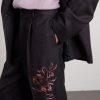 Wide-Leg Pleated Embroidered Wool-Flannel Trousers - CU