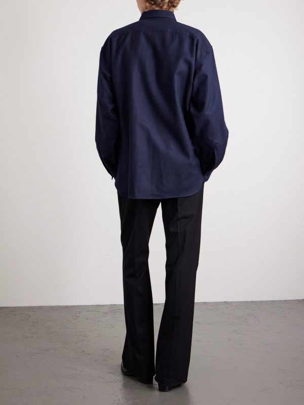 Embroidered Wool-Flannel Shirt - BK Embroidered Wool-Flannel Shirt - BK
