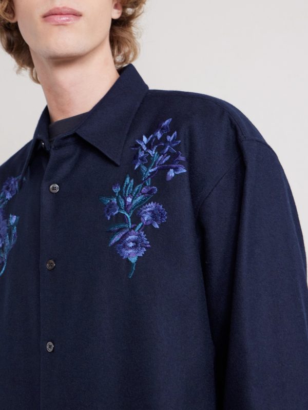Embroidered Wool-Flannel Shirt - CU Embroidered Wool-Flannel Shirt - CU