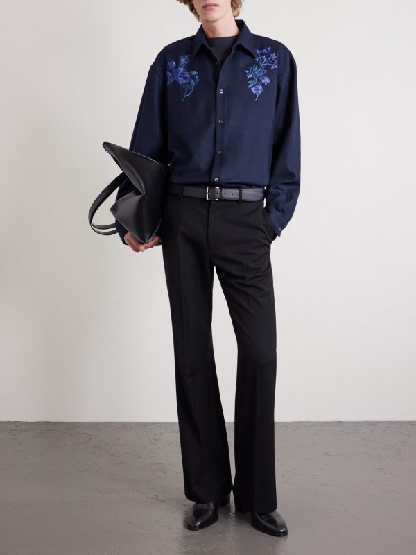 Embroidered Wool-Flannel Shirt - OU Embroidered Wool-Flannel Shirt - OU