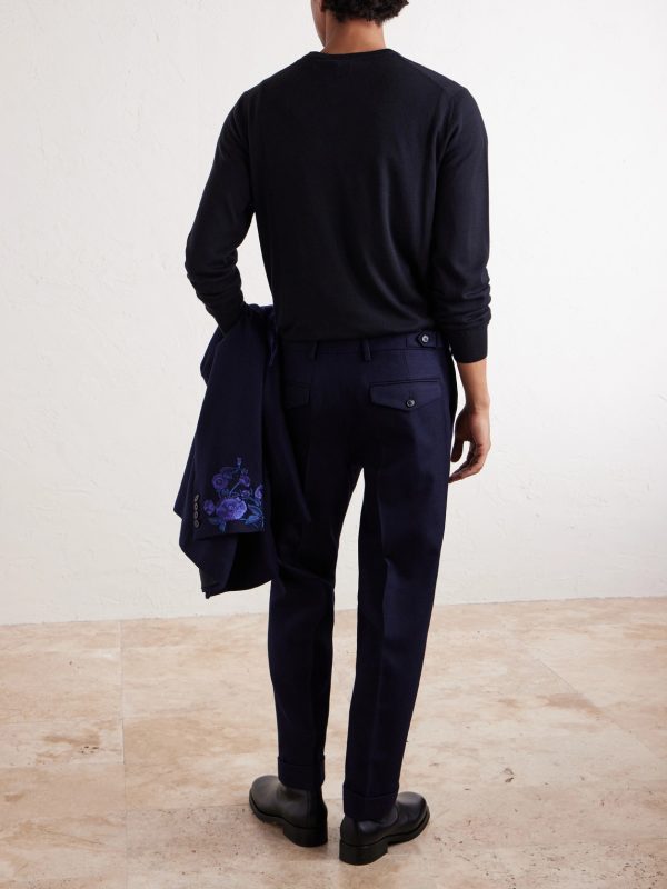 Straight-Leg Wool Trousers - BK Straight-Leg Wool Trousers - BK