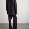 Double-Breasted Embroidered Wool-Flannel Blazer - BK Double-Breasted Embroidered Wool-Flannel Blazer - BK