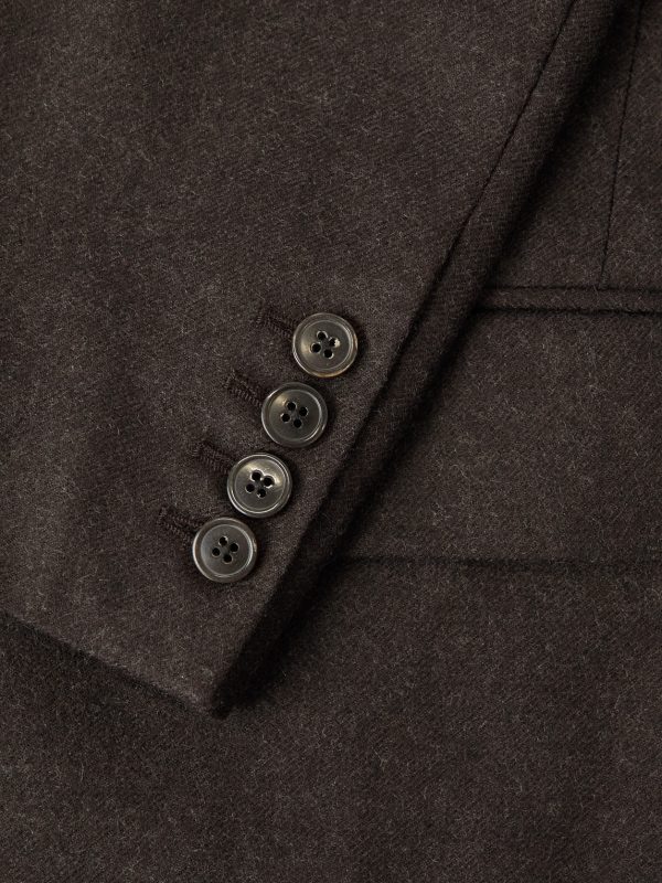 Double-Breasted Embroidered Wool-Flannel Blazer - CU Double-Breasted Embroidered Wool-Flannel Blazer - CU