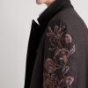 Double-Breasted Embroidered Wool-Flannel Coat - CU Double-Breasted Embroidered Wool-Flannel Coat - CU