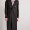 Double-Breasted Embroidered Wool-Flannel Coat - FR Double-Breasted Embroidered Wool-Flannel Coat - FR