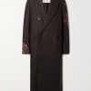 Double-Breasted Embroidered Wool-Flannel Coat Double-Breasted Embroidered Wool-Flannel Coat