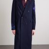 Double-Breasted Embroidered Wool-Flannel Coat - FR Double-Breasted Embroidered Wool-Flannel Coat - FR