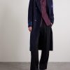 Double-Breasted Embroidered Wool-Flannel Coat - OU Double-Breasted Embroidered Wool-Flannel Coat - OU