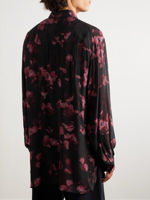 Floral-Print Crepe Shirt - BK