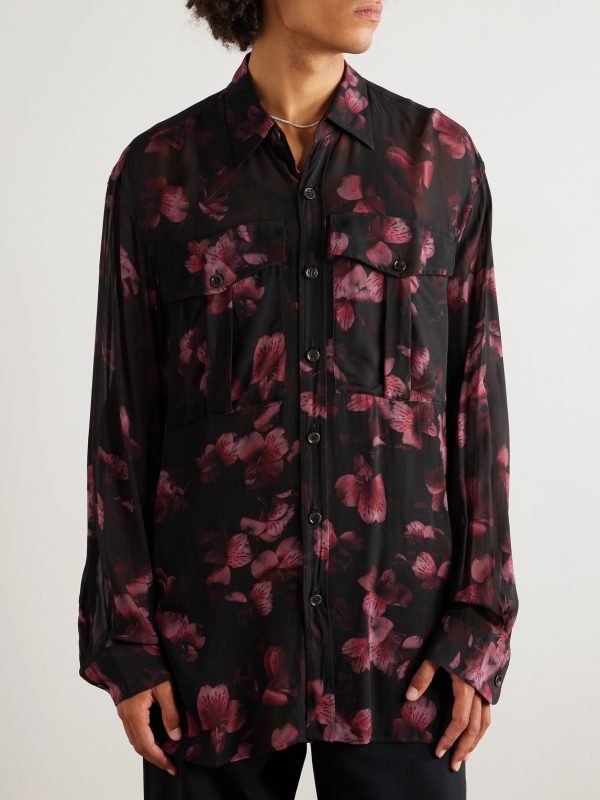 Floral-Print Crepe Shirt - FR