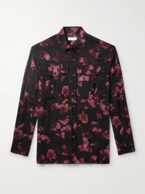 Floral-Print Crepe Shirt