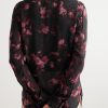 Oversized Floral-Print Crepe Shirt - BK Oversized Floral-Print Crepe Shirt - BK