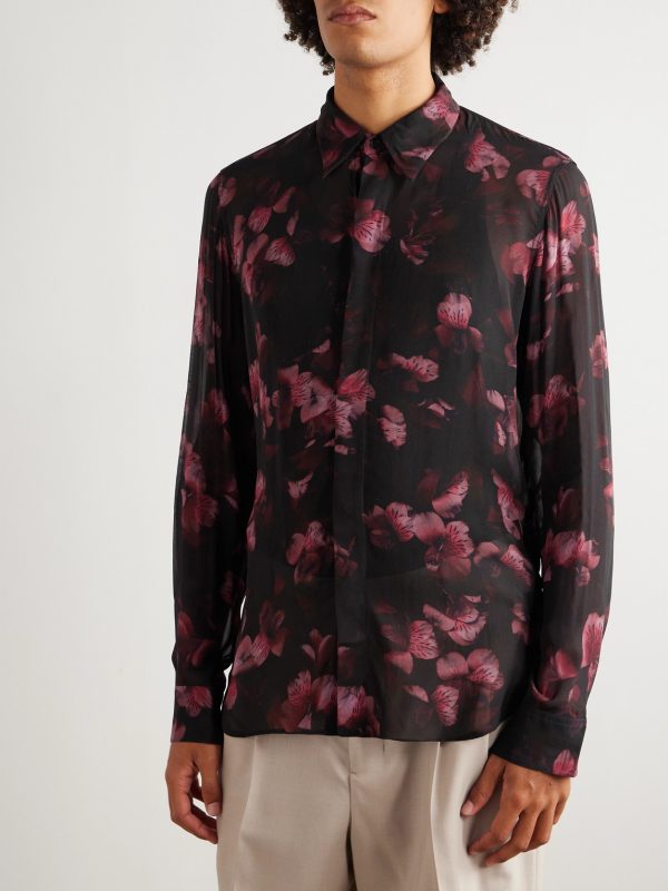 Oversized Floral-Print Crepe Shirt - FR Oversized Floral-Print Crepe Shirt - FR