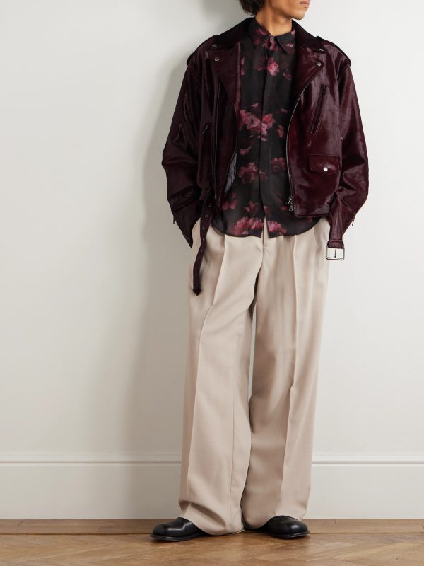 Oversized Floral-Print Crepe Shirt - OU Oversized Floral-Print Crepe Shirt - OU