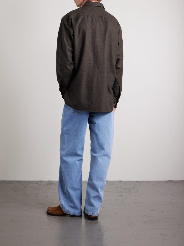 Embroidered Wool-Flannel Shirt - BK Embroidered Wool-Flannel Shirt - BK