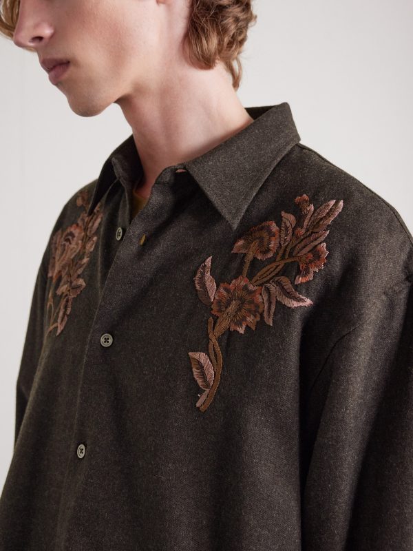Embroidered Wool-Flannel Shirt - CU Embroidered Wool-Flannel Shirt - CU