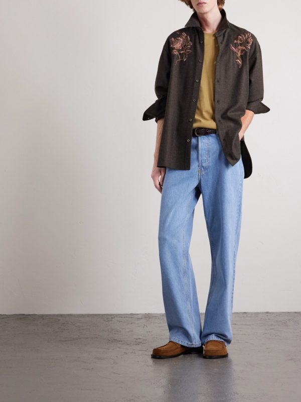 Embroidered Wool-Flannel Shirt - OU Embroidered Wool-Flannel Shirt - OU