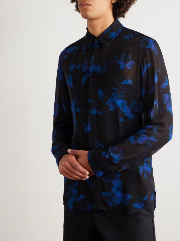 Floral-Print Crepe Shirt - FR
