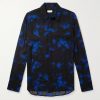 Floral-Print Crepe Shirt