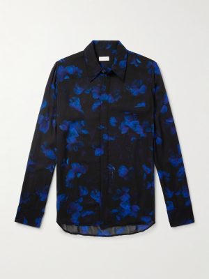 Floral-Print Crepe Shirt