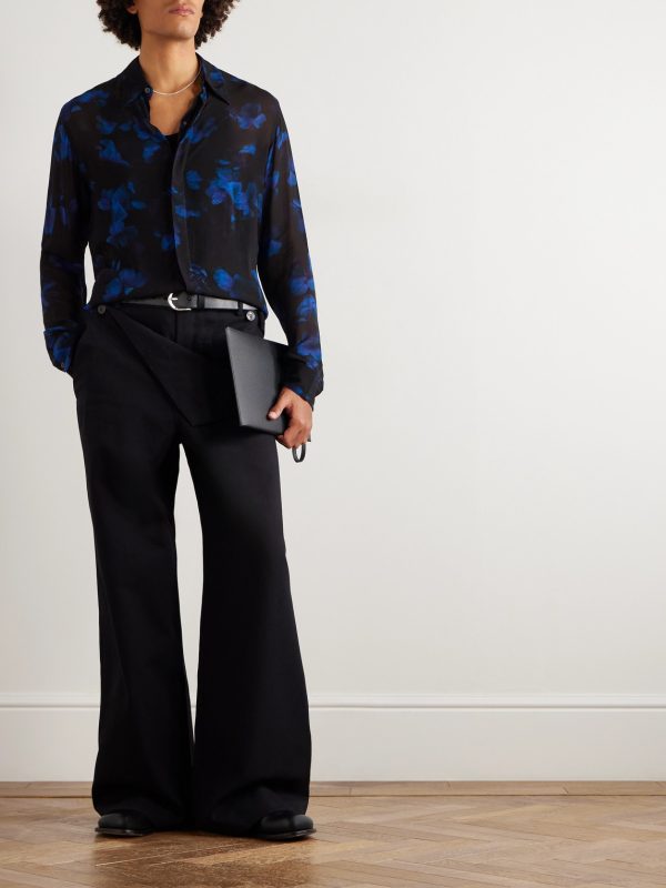 Floral-Print Crepe Shirt - OU