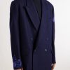 Double-Breasted Embroidered Wool-Flannel Blazer - FR