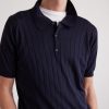 Ribbed Wool and Cotton-Blend Polo Shirt - CU Ribbed Wool and Cotton-Blend Polo Shirt - CU