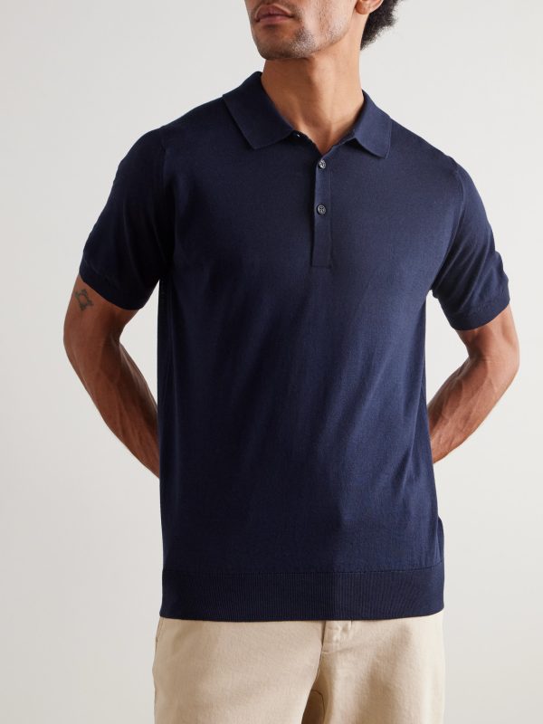 Cotton and Cashmere-Blend Polo Shirt - FR