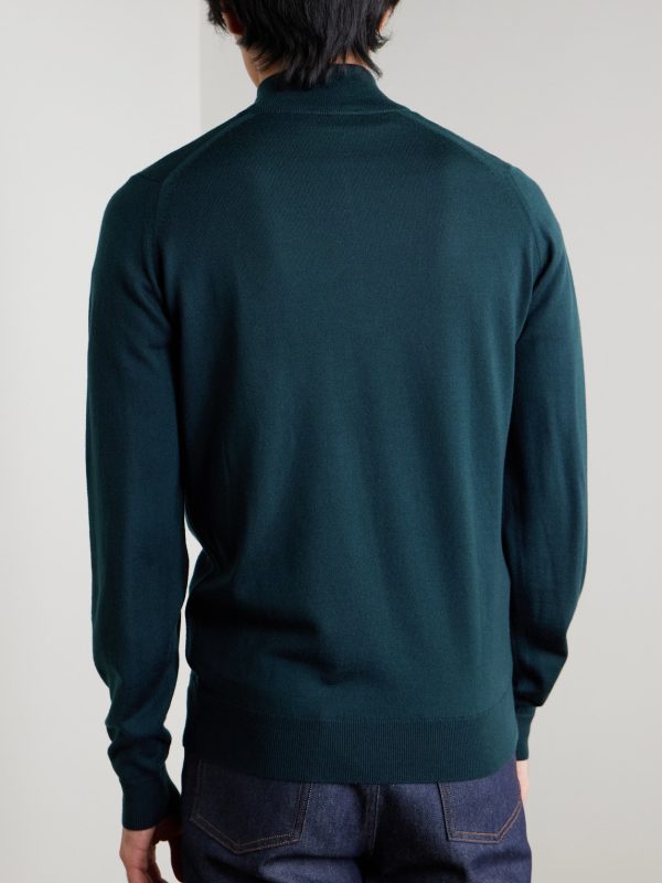 Tapton Slim-Fit Merino Wool Half-Zip Sweater - BK