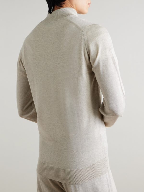 Tapton Slim-Fit Merino Wool Half-Zip Sweater - BK