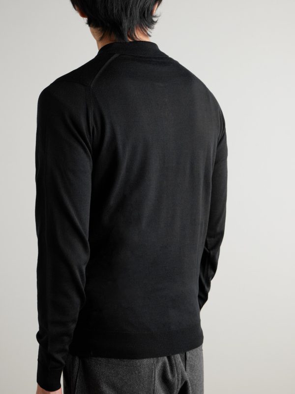 Belper Slim-Fit Merino Wool Polo Shirt - BK Belper Slim-Fit Merino Wool Polo Shirt - BK