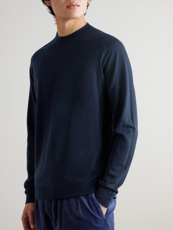 Honeycomb-Knit Merino Wool Sweater - FR Honeycomb-Knit Merino Wool Sweater - FR