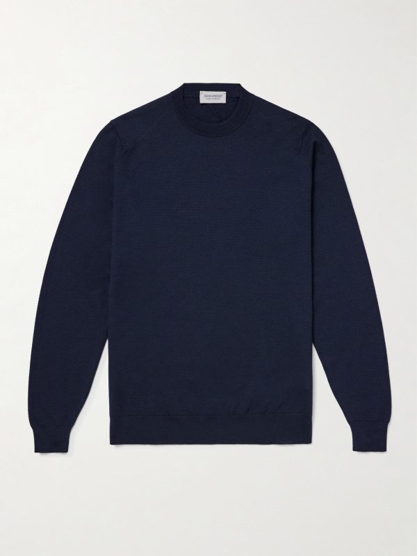 Honeycomb-Knit Merino Wool Sweater Honeycomb-Knit Merino Wool Sweater