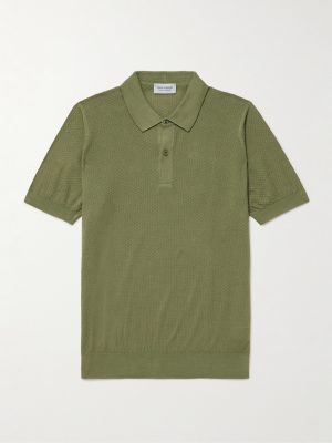 Calun Pointelle-Knit Sea Island Cotton Polo Shirt