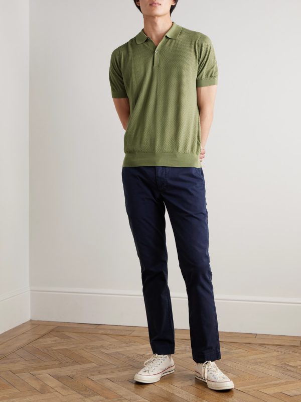Calun Pointelle-Knit Sea Island Cotton Polo Shirt - OU Calun Pointelle-Knit Sea Island Cotton Polo Shirt - OU