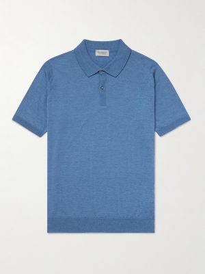 Leyburn Merino Wool and Sea Island Cotton-Blend Gauze Polo Shirt