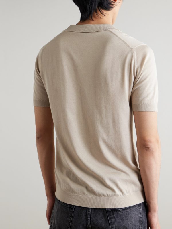 Noah Sea Island Cotton Polo Shirt - BK Noah Sea Island Cotton Polo Shirt - BK