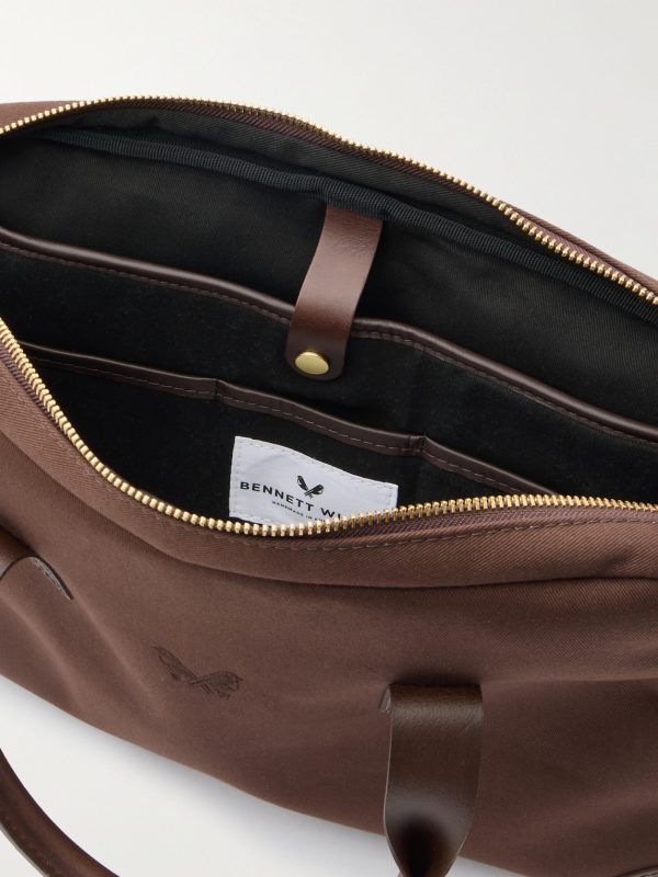 Cotton-Canvas and Full-Grain Leather Briefcase - E1