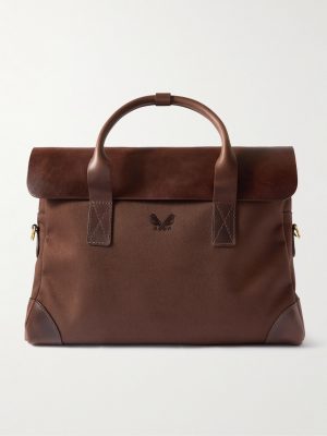 Cotton-Canvas and Full-Grain Leather Briefcase Cotton-Canvas and Full-Grain Leather Briefcase
