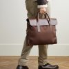 Cotton-Canvas and Full-Grain Leather Briefcase - OU