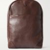 Logo-Debossed Full-Grain Leather Backpack