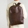 Logo-Debossed Full-Grain Leather Backpack - OU