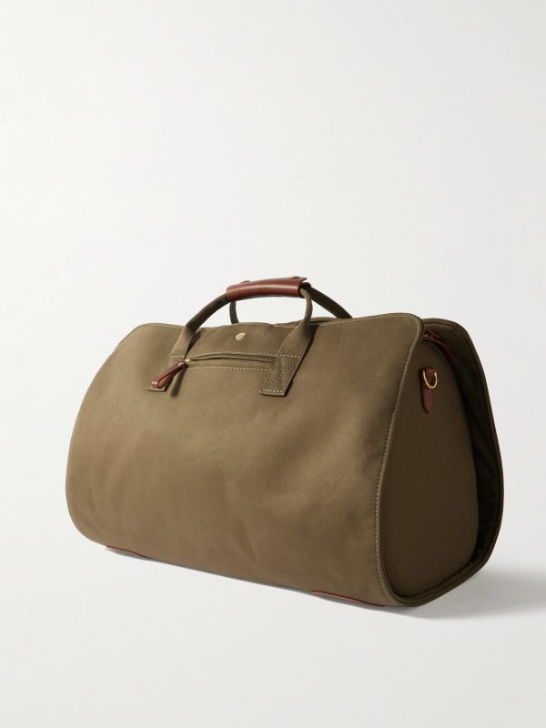 Leather-Trimmed Cotton-Canvas Suit Carrier and Holdall - BK Leather-Trimmed Cotton-Canvas Suit Carrier and Holdall - BK