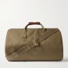 Leather-Trimmed Cotton-Canvas Suit Carrier and Holdall Leather-Trimmed Cotton-Canvas Suit Carrier and Holdall