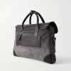 Suede and Leather Briefcase - BK Suede and Leather Briefcase - BK