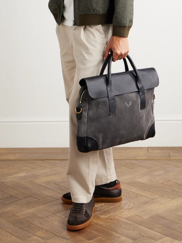 Suede and Leather Briefcase - E2 Suede and Leather Briefcase - E2