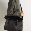 Suede and Leather Briefcase - OU Suede and Leather Briefcase - OU